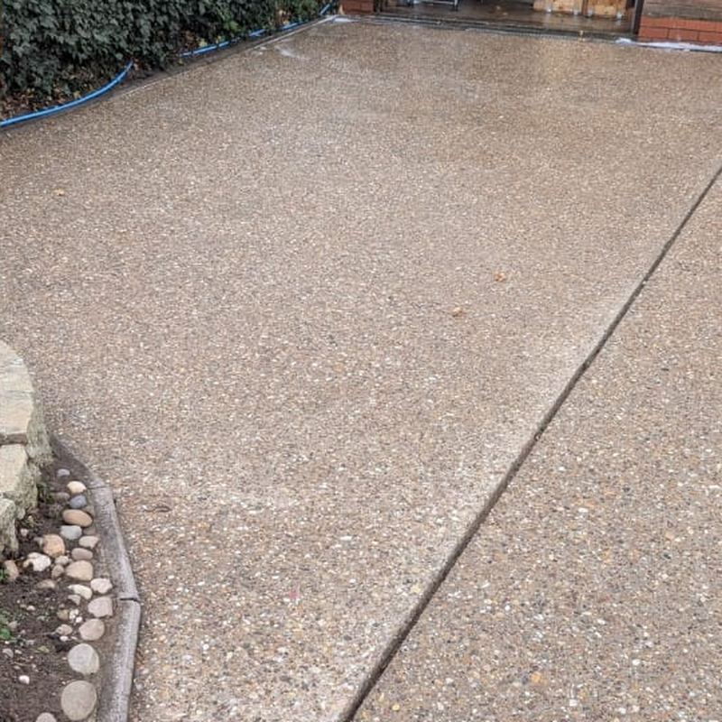 After: Exposed aggregate driveway clean, St Helens