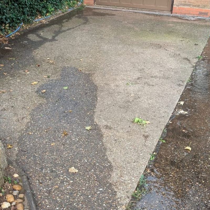 Before: Exposed aggregate driveway clean, St Helens