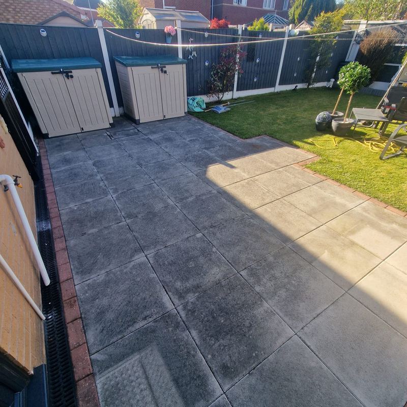 Before: Concrete patio clean, Liverpool